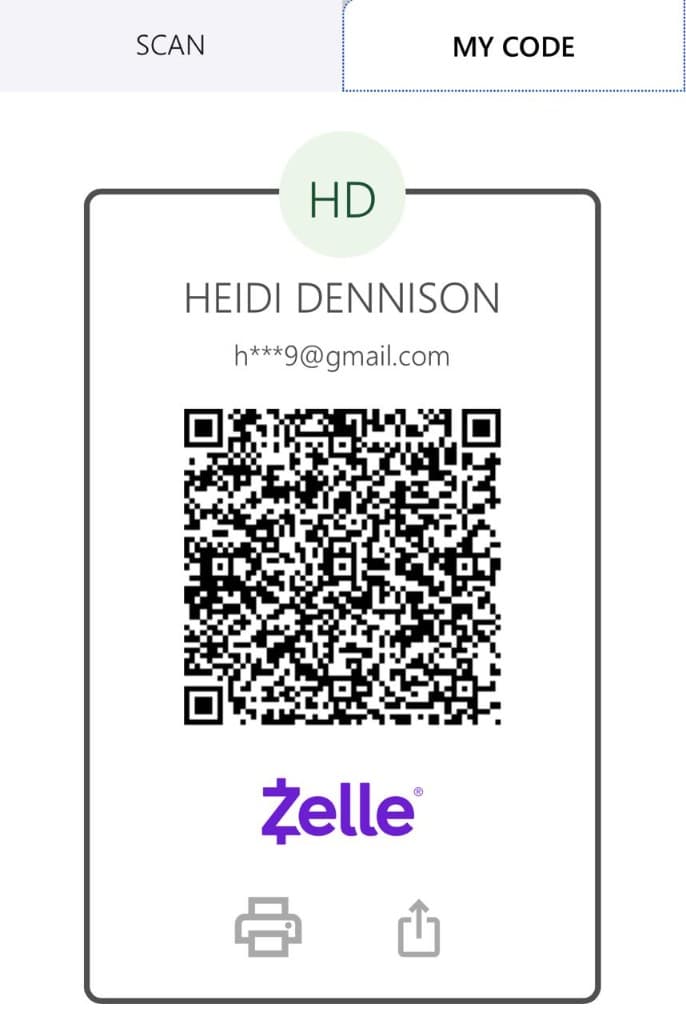 Zelle QR Code — Heidi Dennison